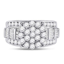 Load image into Gallery viewer, 10K White Gold Round Diamond Women's Cluster Bridal Wedding Engagement Ring 2 Cttw - Splendid Jewellery