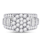 10K White Gold Round Diamond Women's Cluster Bridal Wedding Engagement Ring 2 Cttw - Splendid Jewellery