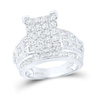 10K White Gold Round Diamond Women's Cluster Bridal Wedding Engagement Ring 2 Cttw - Splendid Jewellery