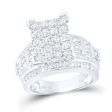 Load image into Gallery viewer, 10K White Gold Round Diamond Women's Cluster Bridal Wedding Engagement Ring 2 Cttw - Splendid Jewellery