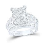 10K White Gold Round Diamond Women's Cluster Bridal Wedding Engagement Ring 2 Cttw - Splendid Jewellery