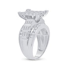 10K White Gold Round Diamond Women's Cluster Bridal Wedding Engagement Ring 2 Cttw - Splendid Jewellery