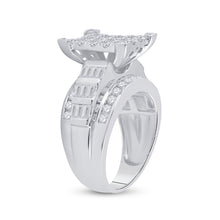 Load image into Gallery viewer, 10K White Gold Round Diamond Women's Cluster Bridal Wedding Engagement Ring 2 Cttw - Splendid Jewellery