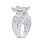 10K White Gold Round Diamond Women's Cluster Bridal Wedding Engagement Ring 2 Cttw - Splendid Jewellery