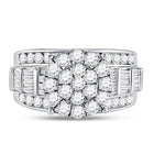 10K White Gold Round Diamond Women's Cluster Bridal Wedding Engagement Ring 2 Cttw - Splendid Jewellery