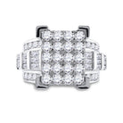 10K White Gold Round Diamond Women's Cluster Bridal Wedding Engagement Ring 3 Cttw - Splendid Jewellery