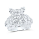 10K White Gold Round Diamond Women's Cluster Bridal Wedding Engagement Ring 3 Cttw - Splendid Jewellery