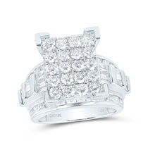 Load image into Gallery viewer, 10K White Gold Round Diamond Women's Cluster Bridal Wedding Engagement Ring 3 Cttw - Splendid Jewellery