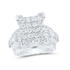10K White Gold Round Diamond Women's Cluster Bridal Wedding Engagement Ring 3 Cttw - Splendid Jewellery