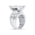 10K White Gold Round Diamond Women's Cluster Bridal Wedding Engagement Ring 3 Cttw - Splendid Jewellery