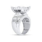 10K White Gold Round Diamond Women's Cluster Bridal Wedding Engagement Ring 3 Cttw - Splendid Jewellery
