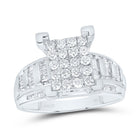 10K White Gold Round Diamond Women's Cluster Bridal Wedding Engagement Ring 7/8 Cttw - Splendid Jewellery