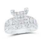 10K White Gold Round Diamond Women's Cluster Bridal Wedding Engagement Ring 7/8 Cttw - Splendid Jewellery