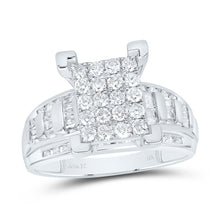 Load image into Gallery viewer, 10K White Gold Round Diamond Women's Cluster Bridal Wedding Engagement Ring 7/8 Cttw - Splendid Jewellery