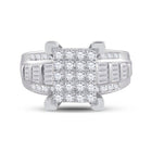 10K White Gold Round Diamond Women's Cluster Bridal Wedding Engagement Ring 7/8 Cttw - Splendid Jewellery