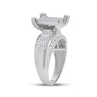 10K White Gold Round Diamond Women's Cluster Bridal Wedding Engagement Ring 7/8 Cttw - Splendid Jewellery