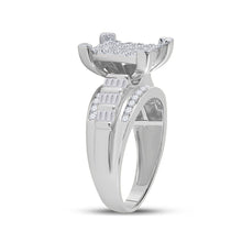 Load image into Gallery viewer, 10K White Gold Round Diamond Women's Cluster Bridal Wedding Engagement Ring 7/8 Cttw - Splendid Jewellery