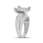 10K White Gold Round Diamond Women's Cluster Bridal Wedding Engagement Ring 7/8 Cttw - Splendid Jewellery