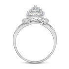 10K White Gold Round Diamond Women's Cluster Split Shank Ring 1/6 Cttw - Splendid Jewellery