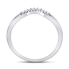 Load image into Gallery viewer, 10K White Gold Round Diamond Women's Contoured Solitaire Enhancer Wedding Band 1/20 Cttw - Splendid Jewellery