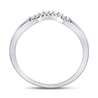 10K White Gold Round Diamond Women's Contoured Solitaire Enhancer Wedding Band 1/20 Cttw - Splendid Jewellery