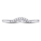 10K White Gold Round Diamond Women's Contoured Solitaire Enhancer Wedding Band 1/20 Cttw - Splendid Jewellery