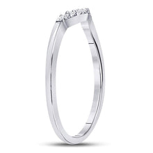 Load image into Gallery viewer, 10K White Gold Round Diamond Women's Contoured Solitaire Enhancer Wedding Band 1/20 Cttw - Splendid Jewellery