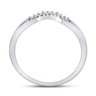 10K White Gold Round Diamond Women's Contoured Solitaire Enhancer Wedding Band 1/20 Cttw - Splendid Jewellery