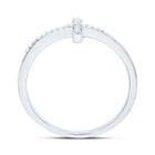 10K White Gold Round Diamond Women's Cross Religious Band Ring 1/20 Cttw - Splendid Jewellery