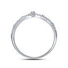10K White Gold Round Diamond Women's Crown Tiara Fashion Band Ring 1/5 Cttw - Splendid Jewellery