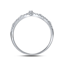 Load image into Gallery viewer, 10K White Gold Round Diamond Women's Crown Tiara Fashion Band Ring 1/5 Cttw - Splendid Jewellery