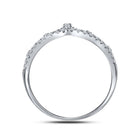 10K White Gold Round Diamond Women's Crown Tiara Fashion Band Ring 1/5 Cttw - Splendid Jewellery