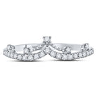 10K White Gold Round Diamond Women's Crown Tiara Fashion Band Ring 1/5 Cttw - Splendid Jewellery