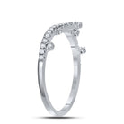 10K White Gold Round Diamond Women's Crown Tiara Fashion Band Ring 1/5 Cttw - Splendid Jewellery