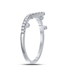 Load image into Gallery viewer, 10K White Gold Round Diamond Women's Crown Tiara Fashion Band Ring 1/5 Cttw - Splendid Jewellery