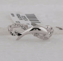 Load image into Gallery viewer, 10K White Gold Round Diamond Women's Dolphin Ring 1/20 Cttw - Splendid Jewellery