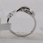 10K White Gold Round Diamond Women's Dolphin Ring 1/20 Cttw - Splendid Jewellery