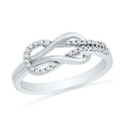 10K White Gold Round Diamond Women's Double Lasso Infinity Ring 1/6 Cttw - Splendid Jewellery