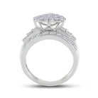 10K White Gold Round Diamond Women's Heart Cluster Bridal Wedding Engagement Ring 2 Cttw - Splendid Jewellery