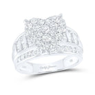 10K White Gold Round Diamond Women's Heart Cluster Bridal Wedding Engagement Ring 2 Cttw - Splendid Jewellery