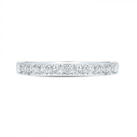 10K White Gold Round Diamond Women's Illusion Set Band 1/20 Cttw - Splendid Jewellery