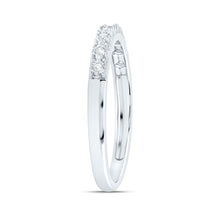 Load image into Gallery viewer, 10K White Gold Round Diamond Women's Illusion Set Band 1/20 Cttw - Splendid Jewellery