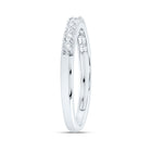 10K White Gold Round Diamond Women's Illusion Set Band 1/20 Cttw - Splendid Jewellery