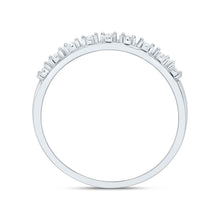 Load image into Gallery viewer, 10K White Gold Round Diamond Women's Illusion Set Band 1/20 Cttw - Splendid Jewellery