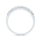 10K White Gold Round Diamond Women's Illusion Set Band 1/20 Cttw - Splendid Jewellery