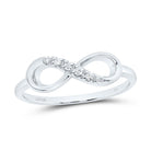 10K White Gold Round Diamond Women's Infinity Band Ring 1/20 Cttw - Splendid Jewellery
