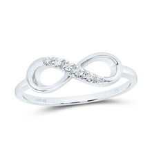 Load image into Gallery viewer, 10K White Gold Round Diamond Women's Infinity Band Ring 1/20 Cttw - Splendid Jewellery