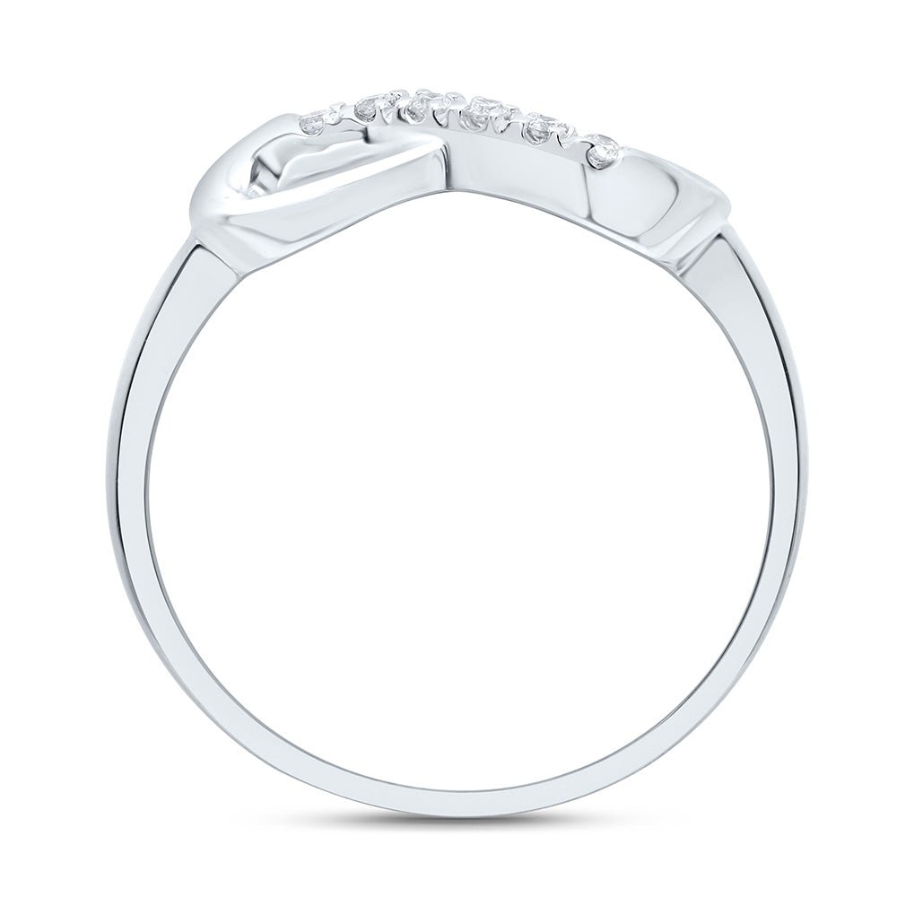 10K White Gold Round Diamond Women's Infinity Band Ring 1/20 Cttw - Splendid Jewellery
