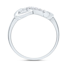 Load image into Gallery viewer, 10K White Gold Round Diamond Women's Infinity Band Ring 1/20 Cttw - Splendid Jewellery
