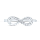 10K White Gold Round Diamond Women's Infinity Band Ring 1/20 Cttw - Splendid Jewellery
